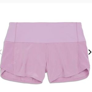 Lululemon light purple speed short size 6